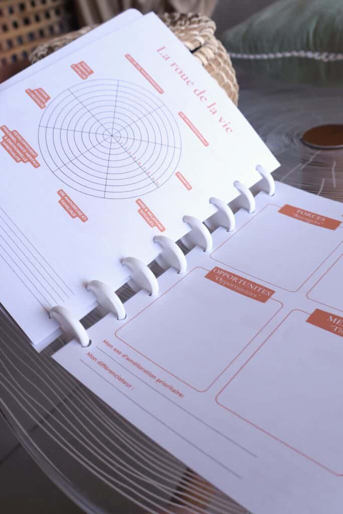 Fonctionnement d'un carnet modulable avec pages interchangeables